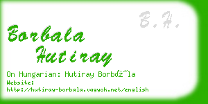 borbala hutiray business card